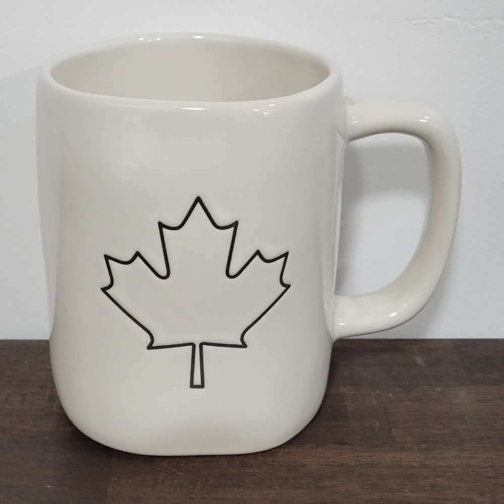 Rae Dunn Maple Leaf Ceramic Mug